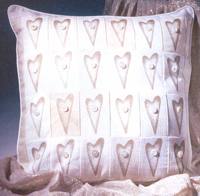 Stenciled heart pillow